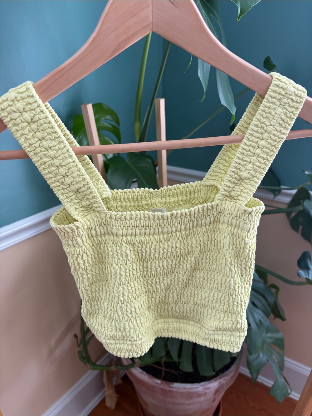 Nikibiki Smocked Crop Top in Light Yellow